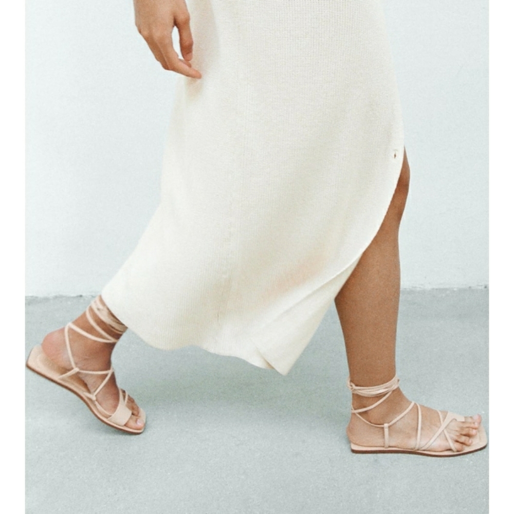 Zara strappy low flats